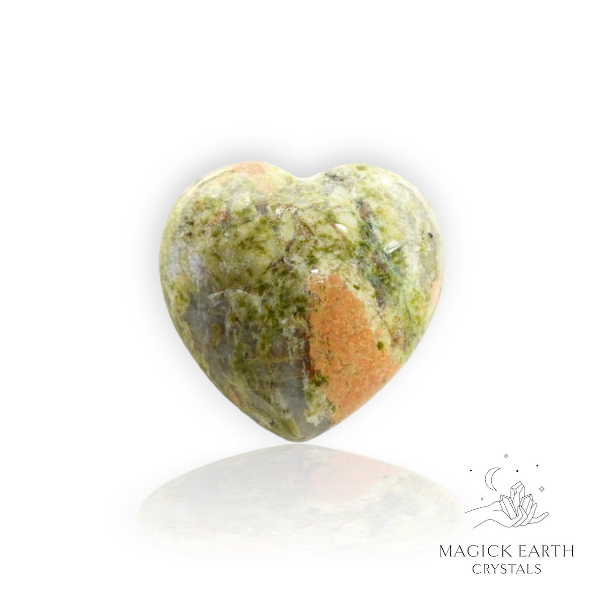 Unakite Crystal Gemstone Heart 40mm