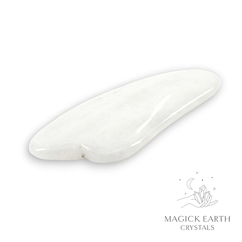 Clear Quartz Wave Shape Gua Sha Massage Tool Smaller Size