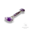 Amethyst Crystal Gemstone Massage Roller with Dual Ends and Platinum Finish