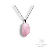 Kunzite Crystal Gemstone Chip Pendant with Platinum Finish