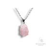 Kunzite Crystal Gemstone Chip Pendant with Platinum Finish