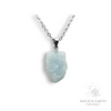 Aquamarine Crystal Gemstone Chip Pendant with Platinum Finish Option  C