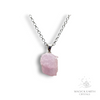 Kunzite Crystal Gemstone Chip Pendant with Platinum Finish