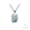 Aquamarine Crystal Gemstone Chip Pendant with Platinum Finish Option  E