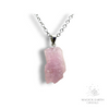 Kunzite Crystal Gemstone Chip Pendant with Platinum Finish