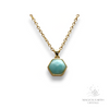 Amazonite Crystal Gemstone Faceted Hexagon Style Pendant With Gold Finish