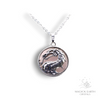 Rose Quartz Crystal Gemstone Dragon Pendant with Platinum Finish Front