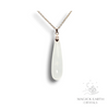 Selenite Crystal Gemstone Teardrop Pendant with Cubic Zirconia Bail Rose Gold Finish