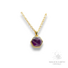 Amethyst Crystal Gemstone Faceted Hexagon Style Pendant With Gold Finish