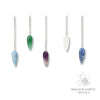 Smooth Teardrop Shaped Crystal Gemstone Pendulums with Platinum Finish