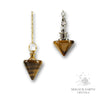 Tiger Eye Flat Top Triangle Crystal Pendulum With Gold or Platinum Finish