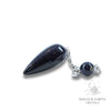 Blue Goldstone Smooth Teardrop Shaped Pendulum with Platinum Finish