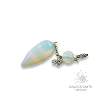 Opalite Smooth Teardrop Shaped Pendulum with Platinum Finish