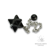 Obsidian Crystal Merkaba Pendulum for Tough Love Protection