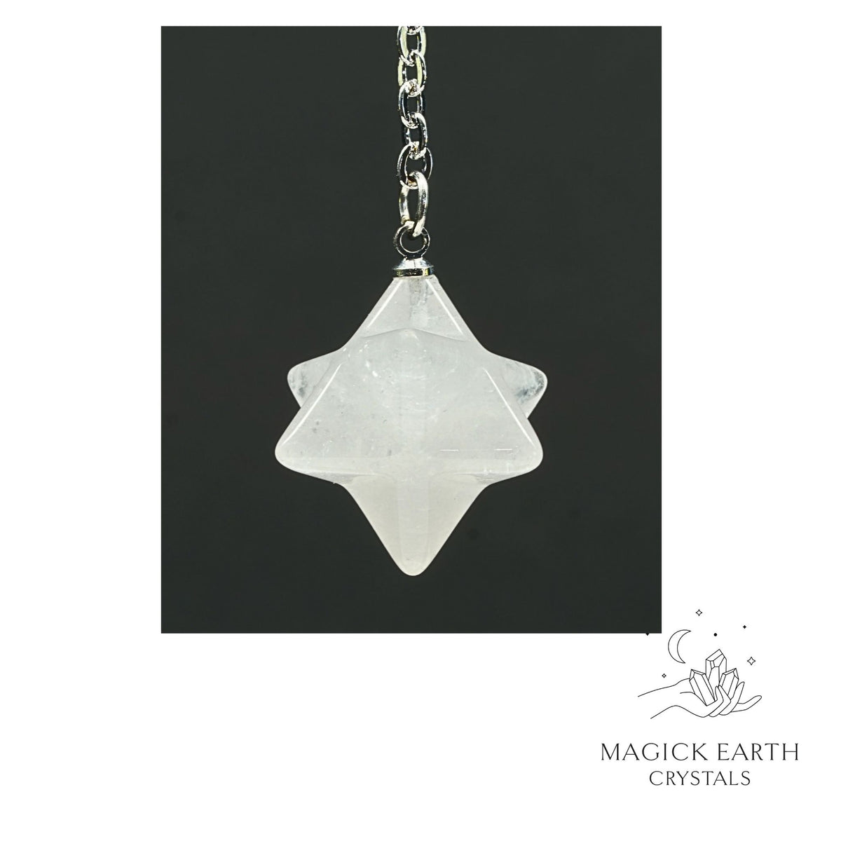 Clear Quartz Merkaba Pendulum for Amplified Insight