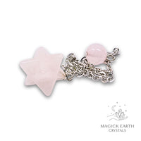 Rose Quartz Crystal Merkaba Pendulum for Amplified Love
