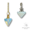Opalite Flat Top Triangle Crystal Pendulum With Gold or Platinum Finish