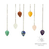 Crystal Gemstone Short Teardrop Style  Pendulum with Platinum Finish