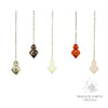 Pointed Bottle Shaped Crystal Gemstone Pendulums with Platinum FInish