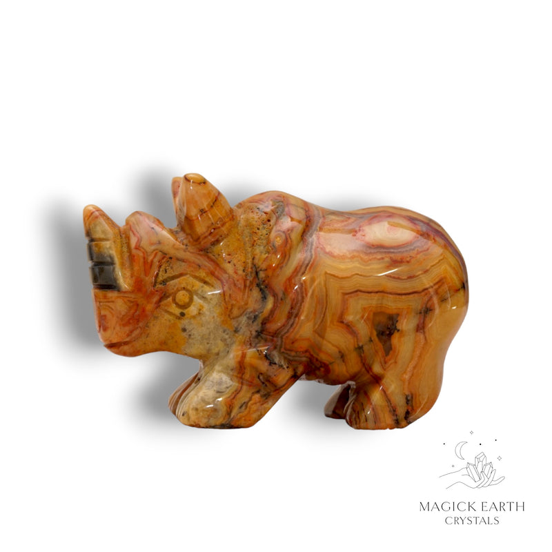 Crazy Agate Crystal Gemstone Rhinoceros