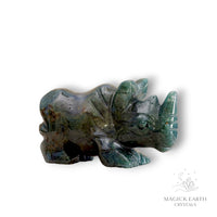 Moss Agate Crystal Gemstone Rhinoceros