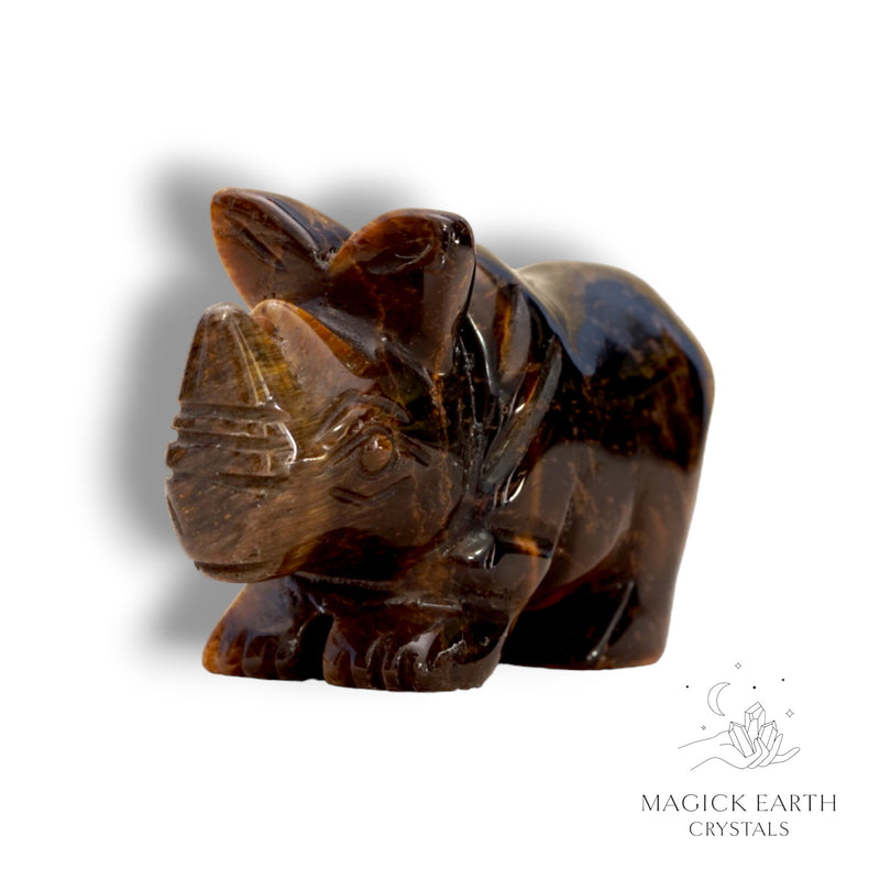 Tiger Eye Crystal Gemstone Rhinoceros