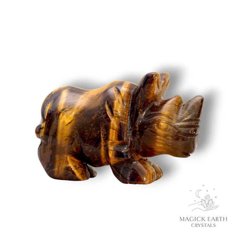 Tiger Eye Crystal Gemstone Rhinoceros