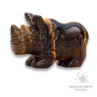 Tiger Eye Crystals Gemstone Rhinoceros Looking Left
