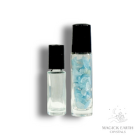 Aquamarine Crystal Gemstone Roll-On Chip Bottle 10ml