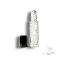 Clear Quartz Crystal Gemstone Roll-On Chip Bottle