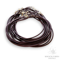 Chocolate Silk Cord Necklace with Platinum Findings