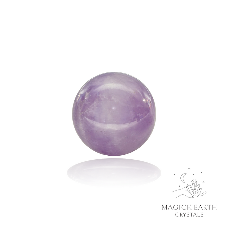 Amethyst Crystal Gemstone Sphere / Ball with Stand 