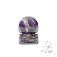 Amethyst Crystal Gemstone Crystal Gemstone Sphere on Matching Stand 30mm