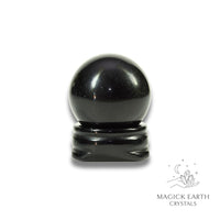 Obsidian Crystal Gemstone 30mm Sphere On Matching Stand