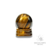 Tiger Eye Crystal Gemstone 30mm Sphere With Matching Tiger Eye Stand