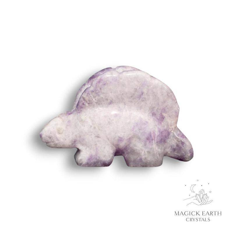 Lilac Jade Crystal Gemstone Dinosaur Stegosaurus 