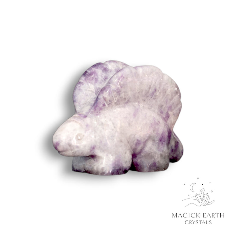 Lilac Jade Crystal Gemstone Dinosaur Stegosaurus 