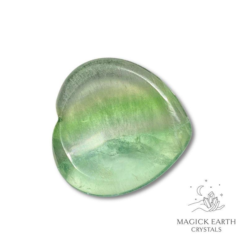 Fluorite Heart Shaped Thumb Stone For Laser Focus
