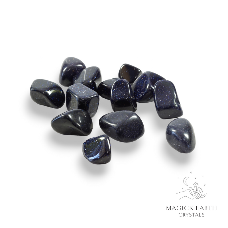 Blue Goldstone Crystal Gemstone Polished Tumbled Stones