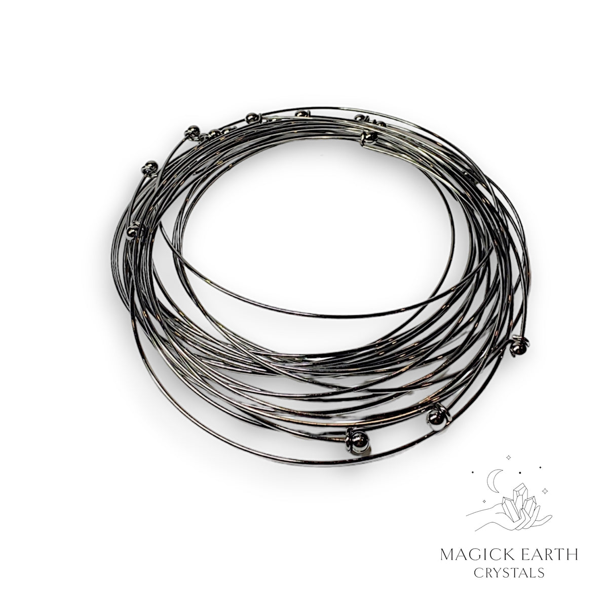 Wire Choker with Removable Bead Gunmetal Finish