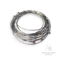 Wire Choker with Removable Bead and Platinum Finish