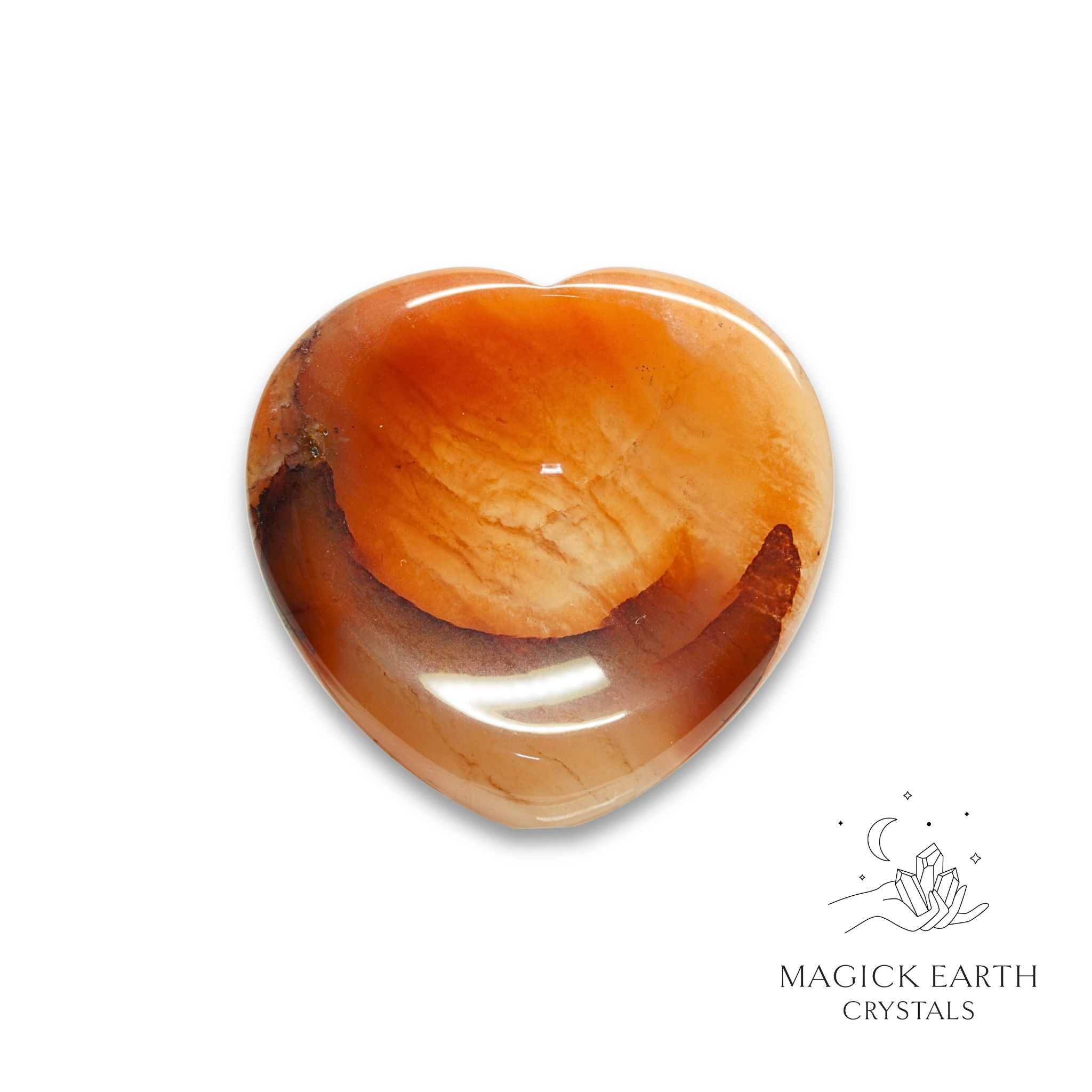 Natural Agate heart thumb stone view a