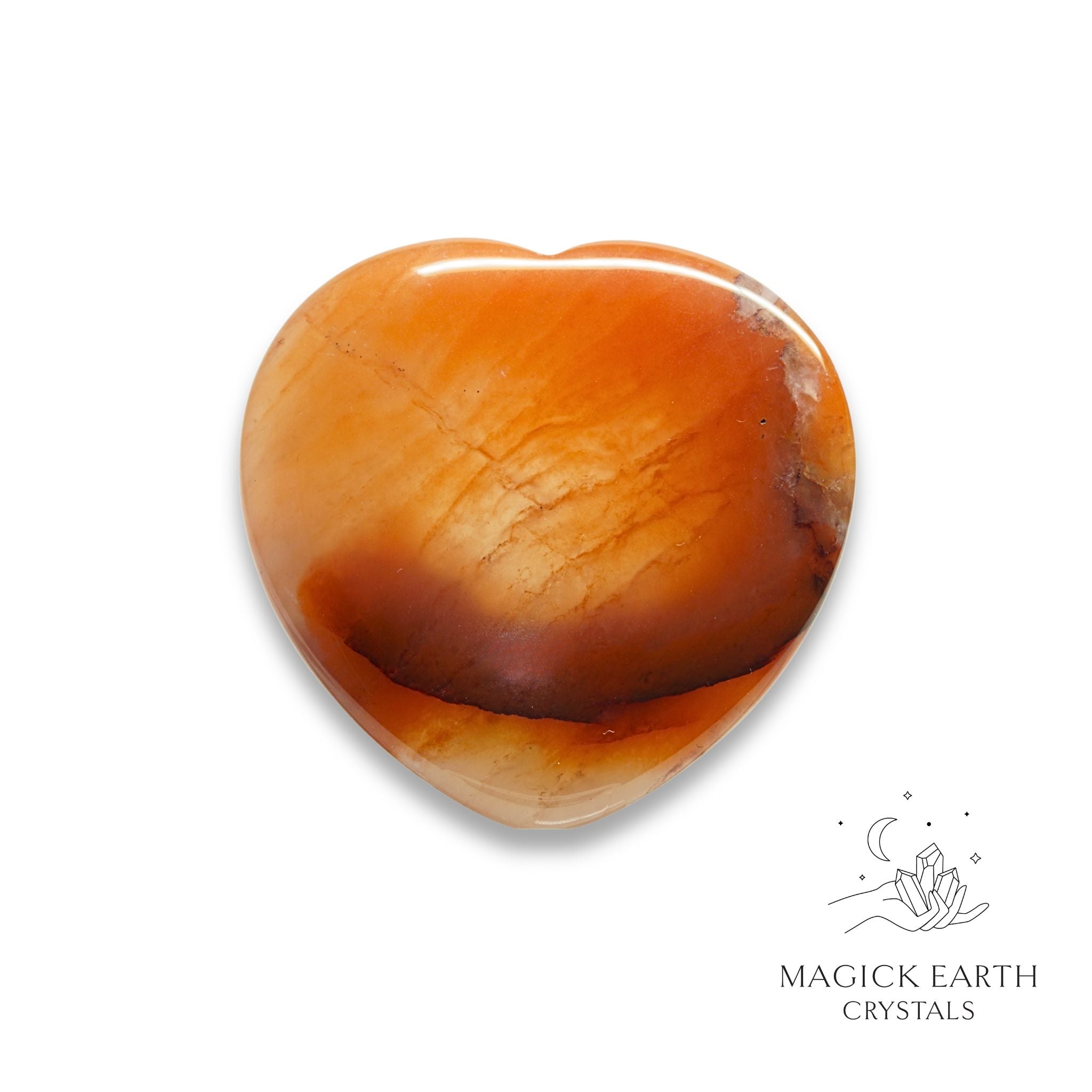 Natural Agate heart thumb stone view b