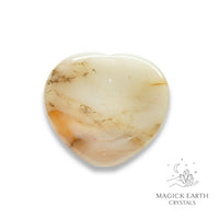 Natural Agate heart thumb stone view c