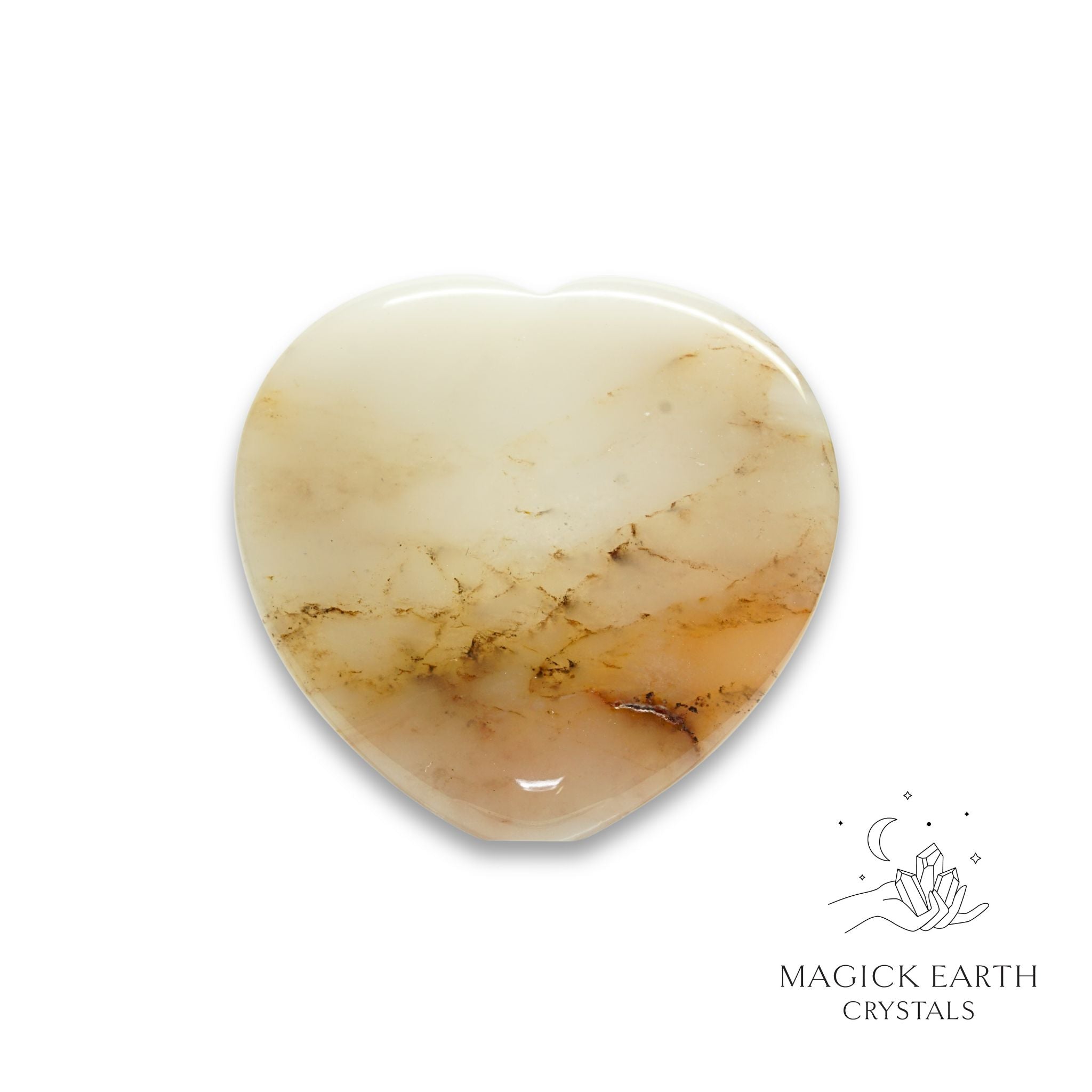 Natural Agate heart thumb stone view d