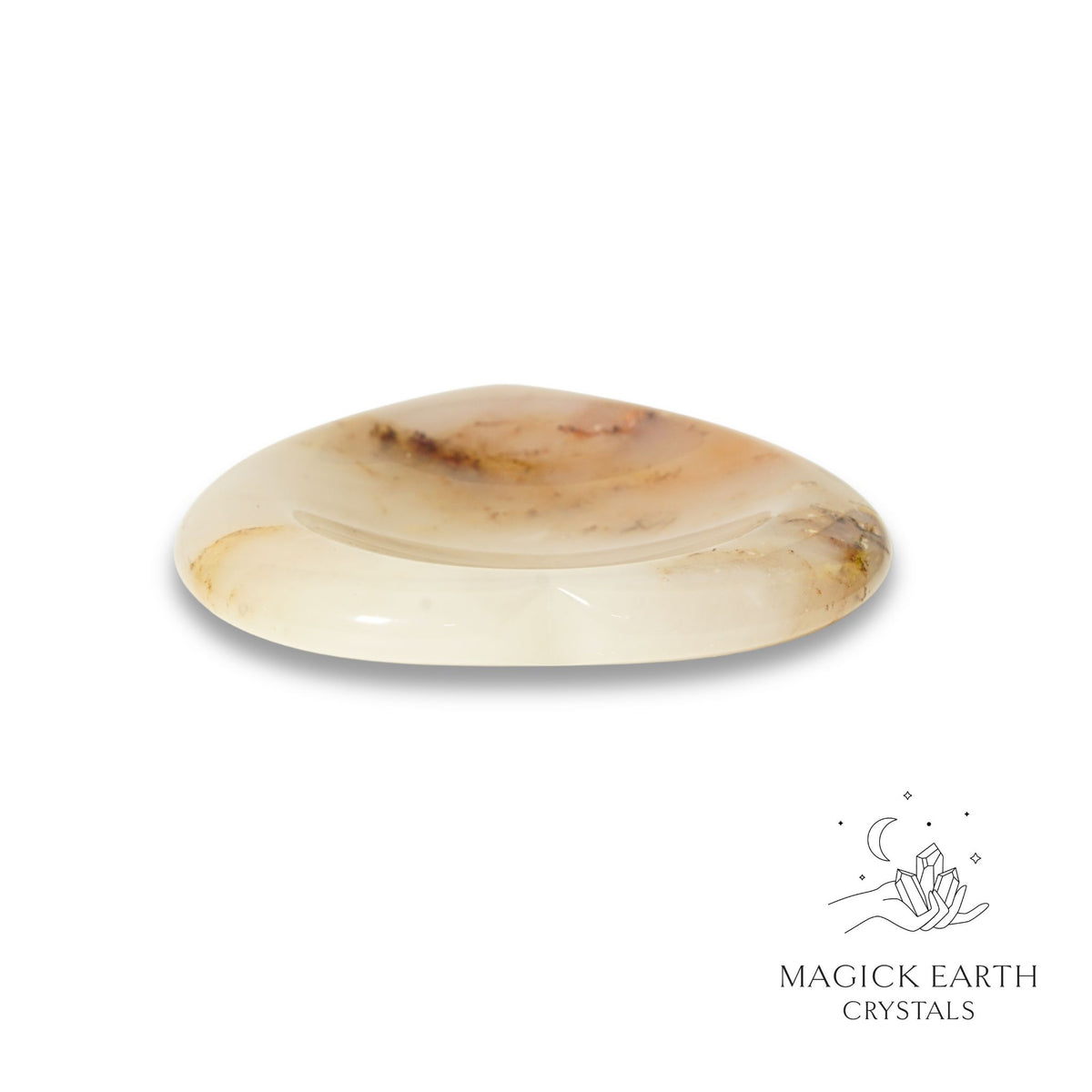 Natural Agate heart thumb stone view f