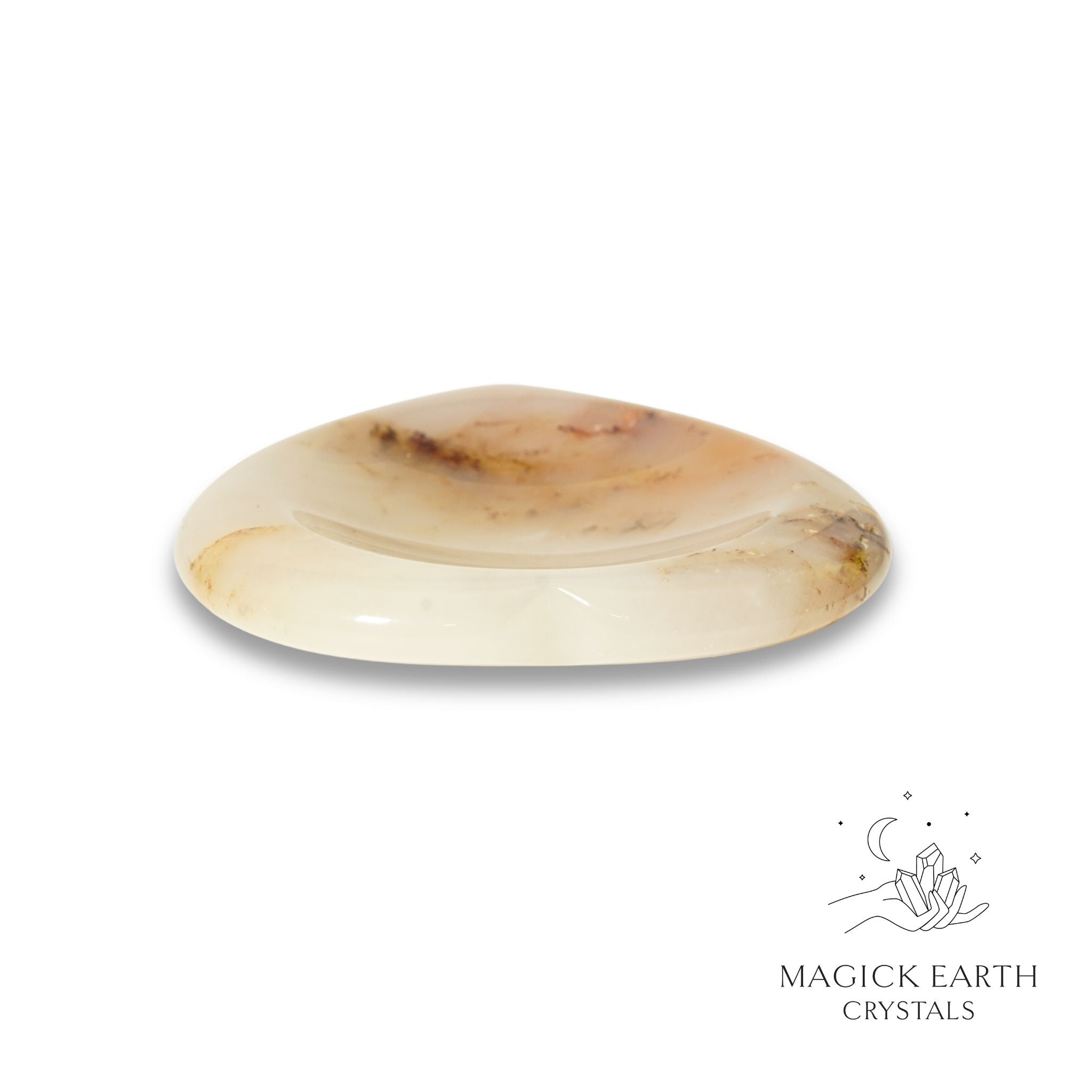 Natural Agate heart thumb stone view f