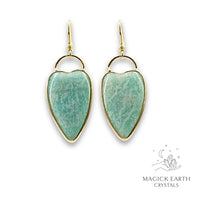 Amazonite Charmed Heart Earrings for Empowered Boundaries