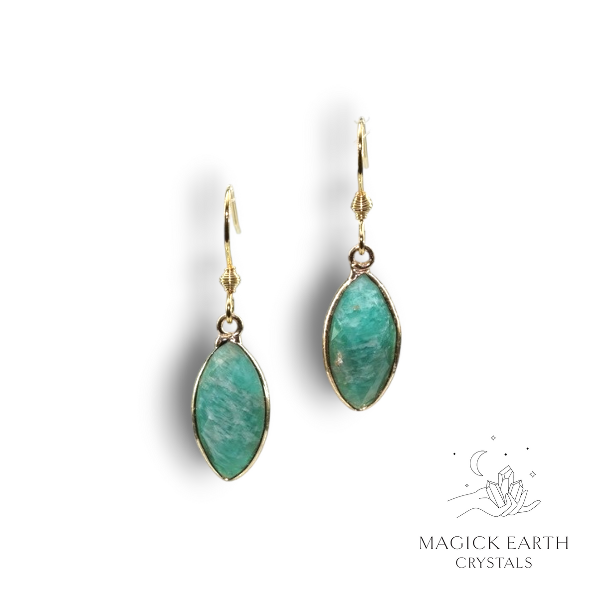  Amazonite Marquise Earrings Darker Shade for Empowered Boundaries