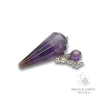 Amethyst 12 Facet Pendulum With Platinum Finish For Sacred Stillness